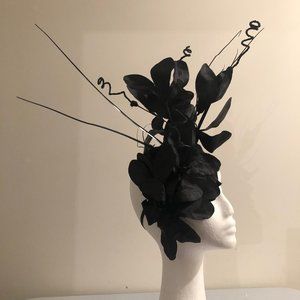 Handmade Black Silk Flower Fascinator